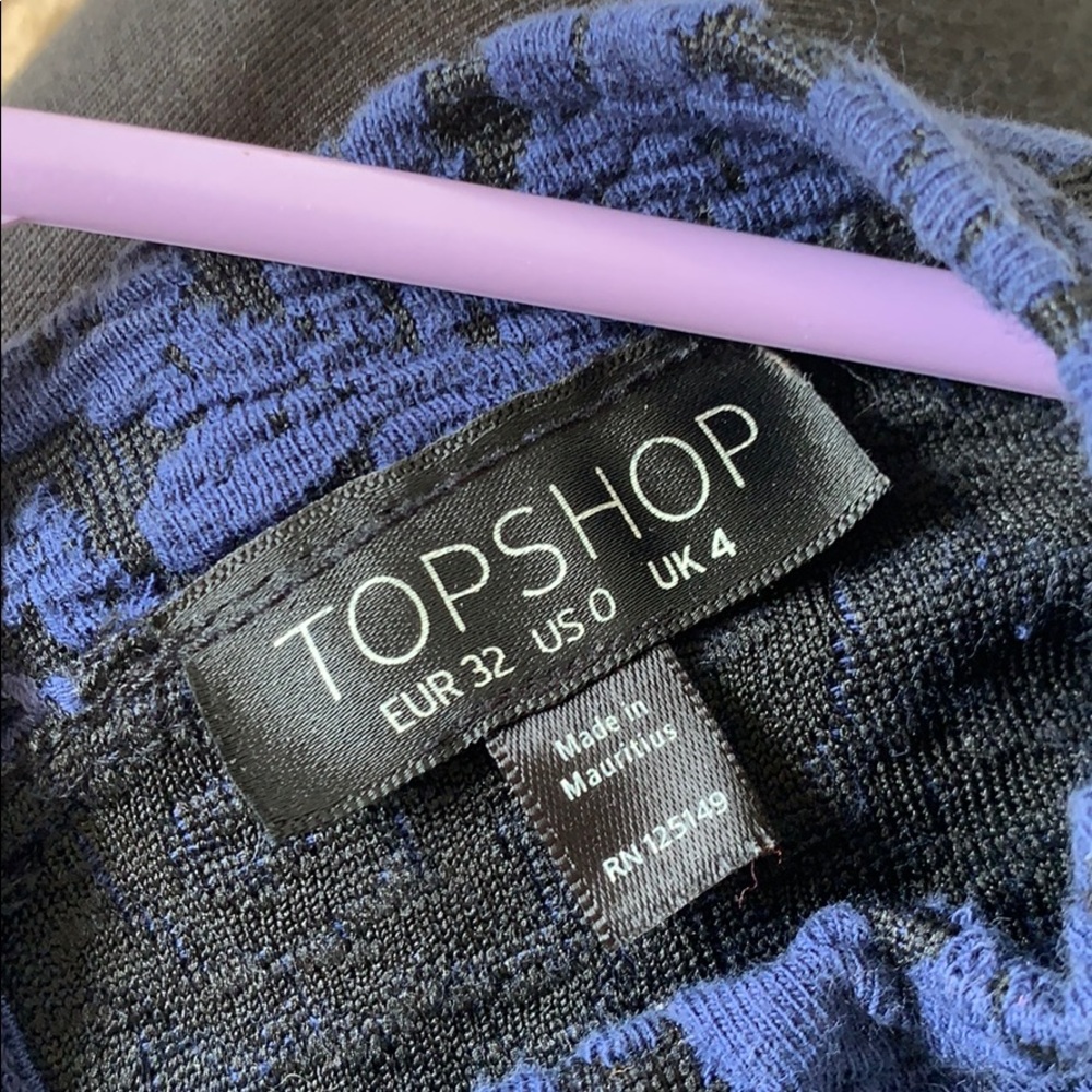 Topshop Mockneck Keyhole Back Patterned Dress - Picture 3 of 5